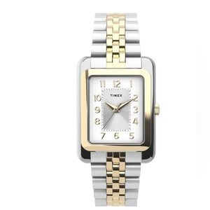 Timex Silver and Gold Rectangular Women's Addison 25mm Watch